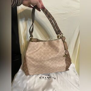 Coach Dalton 31 shoulder bag in signature coated canvas snakeskin-embossed logo